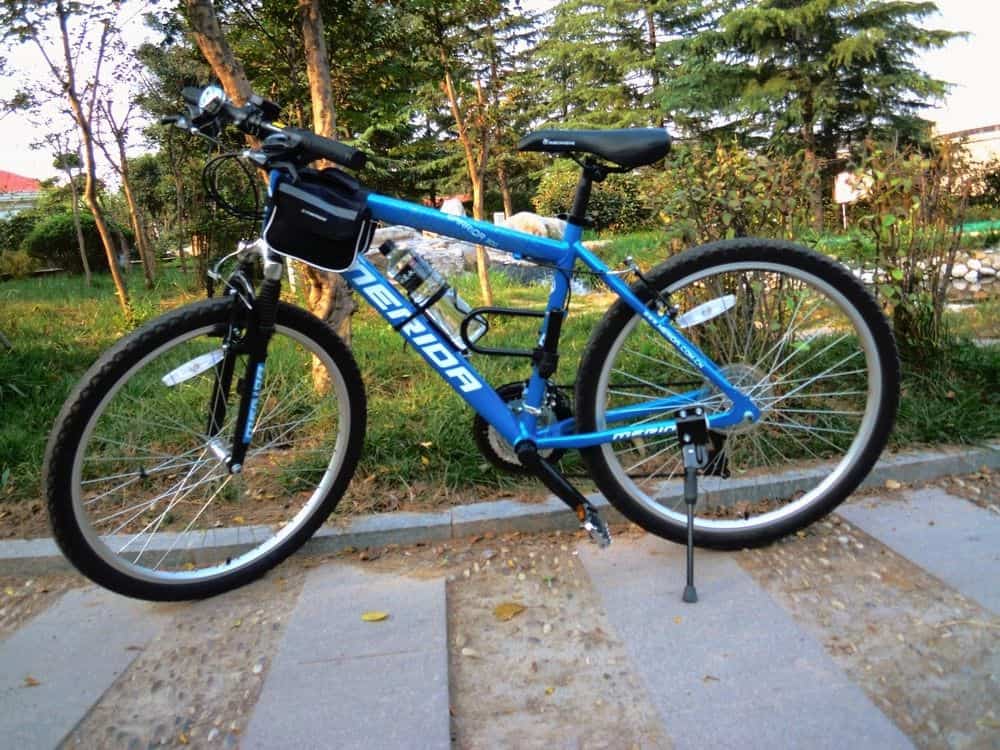 parked mountain bike